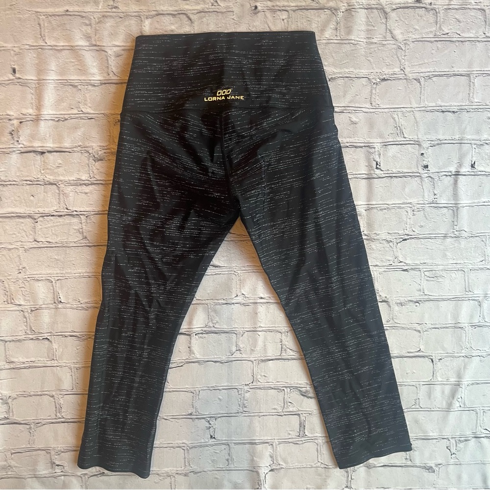 Lorna Jane Legging Womens Space Dye Medium Cropped Running Athletic EUC Work Out - Picture 13 of 14